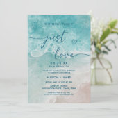 Summer Ocean Blue Beach Elegance Einladung (Stehend Vorderseite)