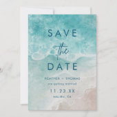 Summer Ocean Blue Beach Elegance Save the Date (Vorderseite)