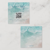 Summer Ocean Blue Beach  Wedding RSVP Card Begleitkarte (Vorne/Hinten)