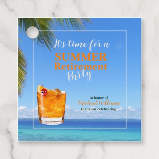 Summer Ocean Cocktail Party für Männer im Ruhestan Geschenkanhänger (Vorderseite)