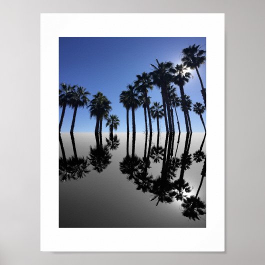 Summer Ocean Palms Reflection Photography Poster (Vorne)