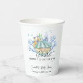 Summer Ocean Pearl Under Sea Baby Shower Pappbecher (Rückseite)