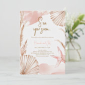 Summer Ocean Sea You Soon Pink Baby Shower Einladung (Stehend Vorderseite)