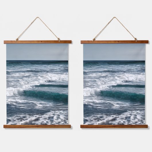Summer Ocean Waves Wandteppich Mit Holzrahmen (Doppelt)