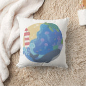Summer Ocean Whale Turtle & Lighthouse Kissen (Decke)