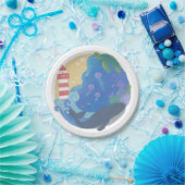 Summer Ocean Whale Turtle & Lighthouse Pappteller (Party)