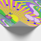 Summer of Liebe Psychedelic Sixties Sunburst   Geschenkpapier (Ecke)