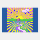 Summer of Liebe Psychedelic Sixties Sunburst Geschenkpapier Set (Vorderseite 3)