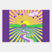 Summer of Liebe Psychedelic Sixties Sunburst Geschenkpapier Set (Vorderseite 2)