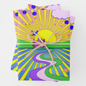 Summer of Liebe Psychedelic Sixties Sunburst Geschenkpapier Set (Beispiel)