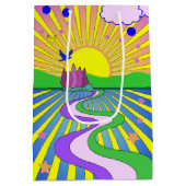 Summer of Liebe Psychedelic Sixties Sunburst   Mittlere Geschenktüte (Rückseite)