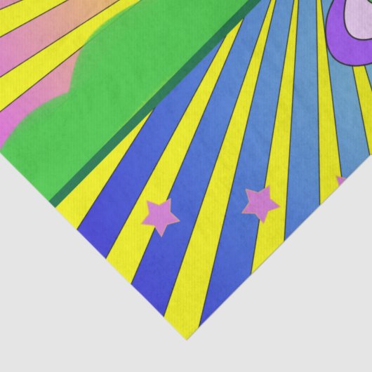 Summer of Liebe Psychedelic Sixties Sunburst Seidenpapier (Detail)