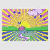 Summer of Liebe Psychedelic Sixties Sunburst Seidenpapier (Vorderseite)
