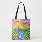 Summer of Liebe Psychedelic Sixties Sunburst Tasche (Vorderseite)
