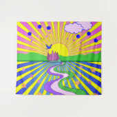 Summer of Liebe Psychedelic Sixties Sunburst Wandteppich (Vorderseite (Horizontal))