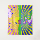 Summer of Liebe Psychedelic Sixties Sunburst Wandteppich (Vorderseite)