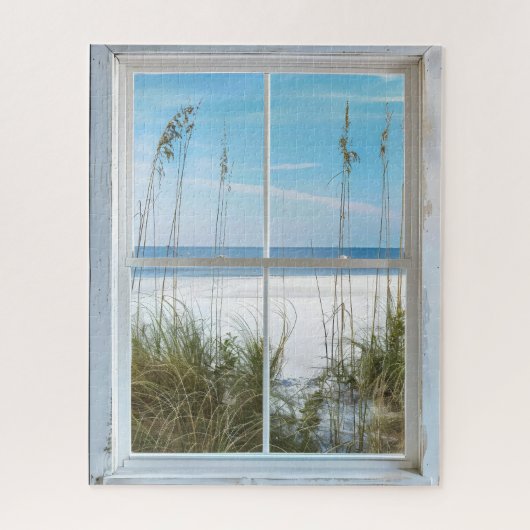 Summer on Beach Window View Puzzle (Vertikal)