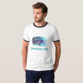 Summer on HippieVan Men's Basic Ringer T - Shirt, T-Shirt (Vorne ganz)