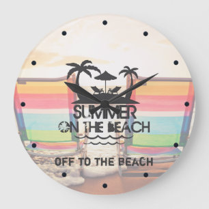 Summer on the Beach Personalized Große Wanduhr