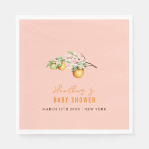 Summer Orange Citrus Clementine Baby Dusche Serviette