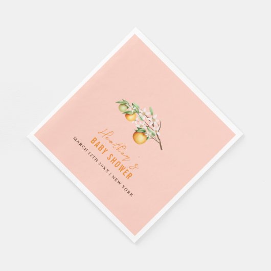 Summer Orange Citrus Clementine Baby Dusche Serviette (Ecke)