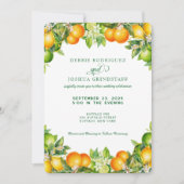Summer Orange Citrus Fruit Wedding Invitation  Einladung (Vorderseite)