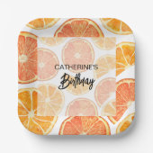 Summer Orange Citrus Slice Geburtstag Pappteller (Vorderseite)