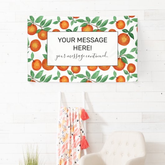 Summer Orange Citrus Wasserfarbe Fruchtmuster Banner (Insitu)