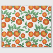 Summer Orange Citrus Wasserfarbe Fruchtmuster Geschenkpapier (Flach)