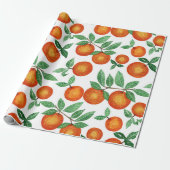 Summer Orange Citrus Wasserfarbe Fruchtmuster Geschenkpapier (Ungerollt)
