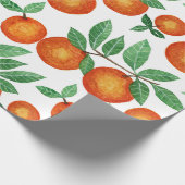 Summer Orange Citrus Wasserfarbe Fruchtmuster Geschenkpapier (Ecke)