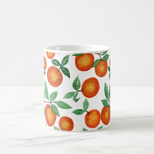 Summer Orange Citrus Wasserfarbe Fruchtmuster Kaffeetasse (Mittel)
