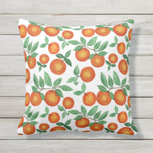 Summer Orange Citrus Wasserfarbe Fruchtmuster Kissen