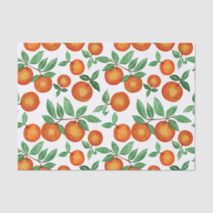 Summer Orange Citrus Wasserfarbe Fruchtmuster Seidenpapier