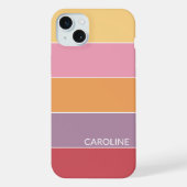 Summer Orange Coral Pink Peach Lila Stripes iPhone Hülle (Rückseite)