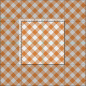 Summer Orange Country Hütte Gingham Stripes Stoff (Kachel)