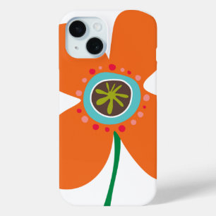 Summer Orange Daisy Pop Blume Whimsisch und Niedli iPhone 15 Hülle