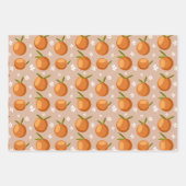 Summer Orange Frucht kleine weiße Blume Muster Geschenkpapier Set (Vorderseite 2)
