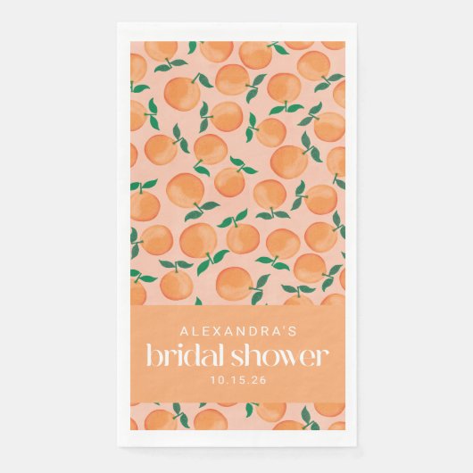 Summer Orange Fruchtrosa Brautparty Custom Serviette (Vorderseite)