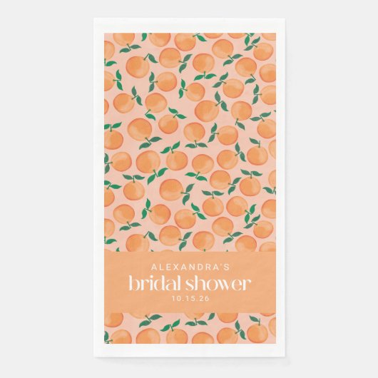 Summer Orange Fruchtrosa Brautparty Custom Serviette (Vorderseite)