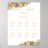 Summer Orange Fruit Wedding Chart Poster (Vorne)