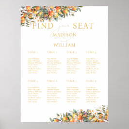 Summer Orange Fruit Wedding Chart Poster
