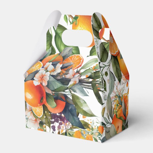 Summer Orange Fruit Wedding Personalisiert Danke Geschenkschachtel (Rückseite)