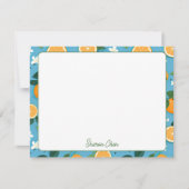 Summer Orange Individuelle Name Stationery Mitteilungskarte (Vorderseite)