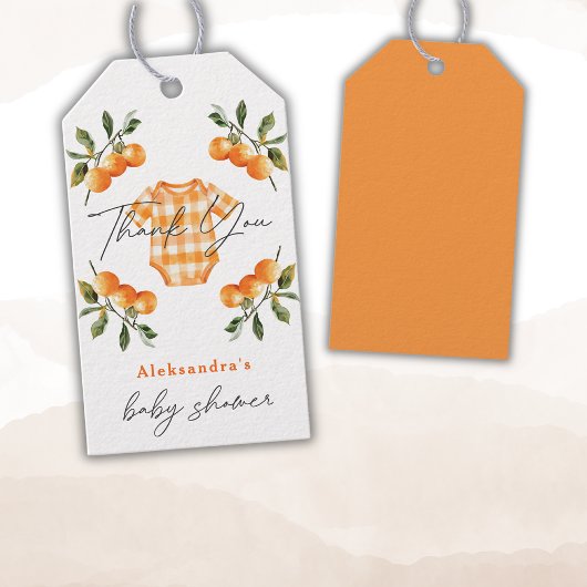 Summer Orange Niedlich Bodysuit Danke Geschenkanhänger