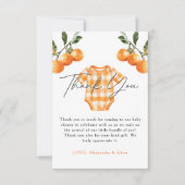 Summer Orange Niedlich Bodysuit Kinderdusche Dankeskarte (Vorderseite)