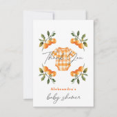 Summer Orange Niedlich Bodysuit Kinderdusche Dankeskarte (Vorderseite)