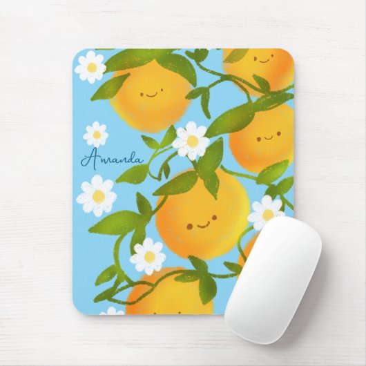 Summer Orange Tree Garden Mousepad (Mit Mouse)