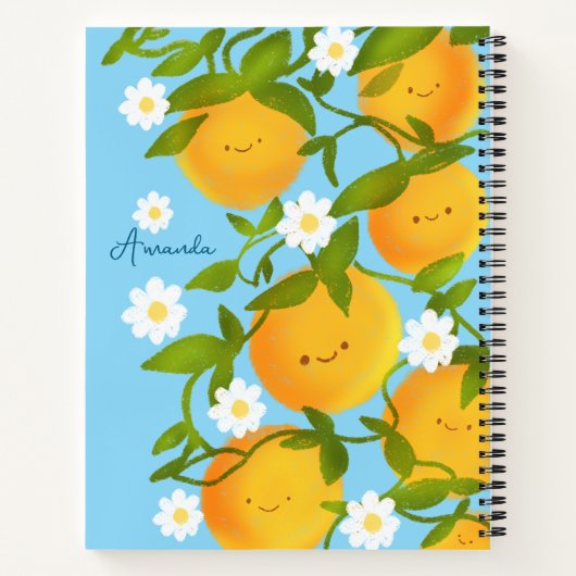 Summer Orange Tree Garden Notizblock (Rückseite)