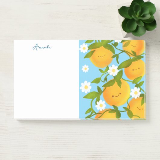 Summer Orange Tree Garden Post-it Klebezettel (Büro)